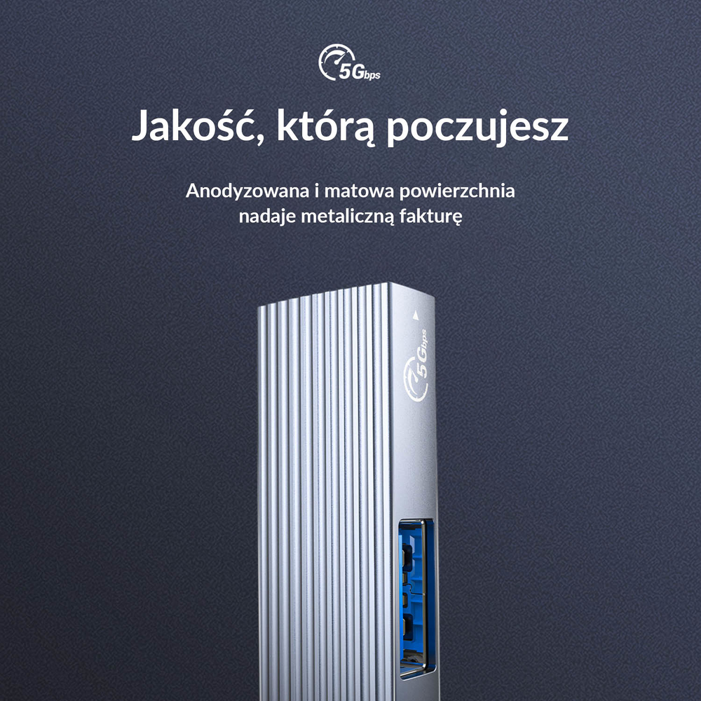 Orico Hub USB 5Gbps 1*USB-A 3.1, 3*USB-A 2.0, aluminiowy-1782178