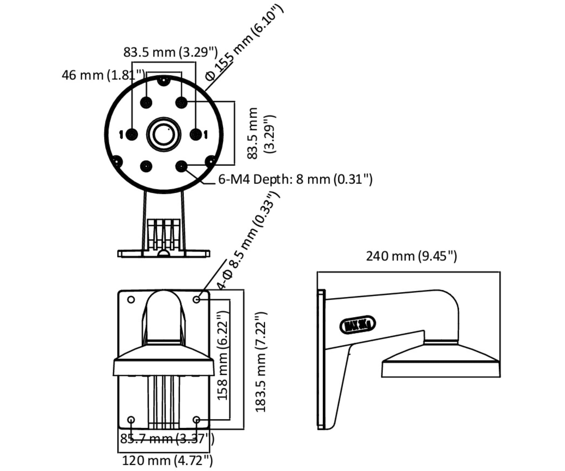 UCHWYT KAMERY DS-1473ZJ-155 Hikvision-1790657