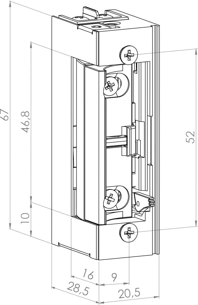 Elektrozaczep niskoprądowy symetryczny SCOT ES-S1224N-1698298