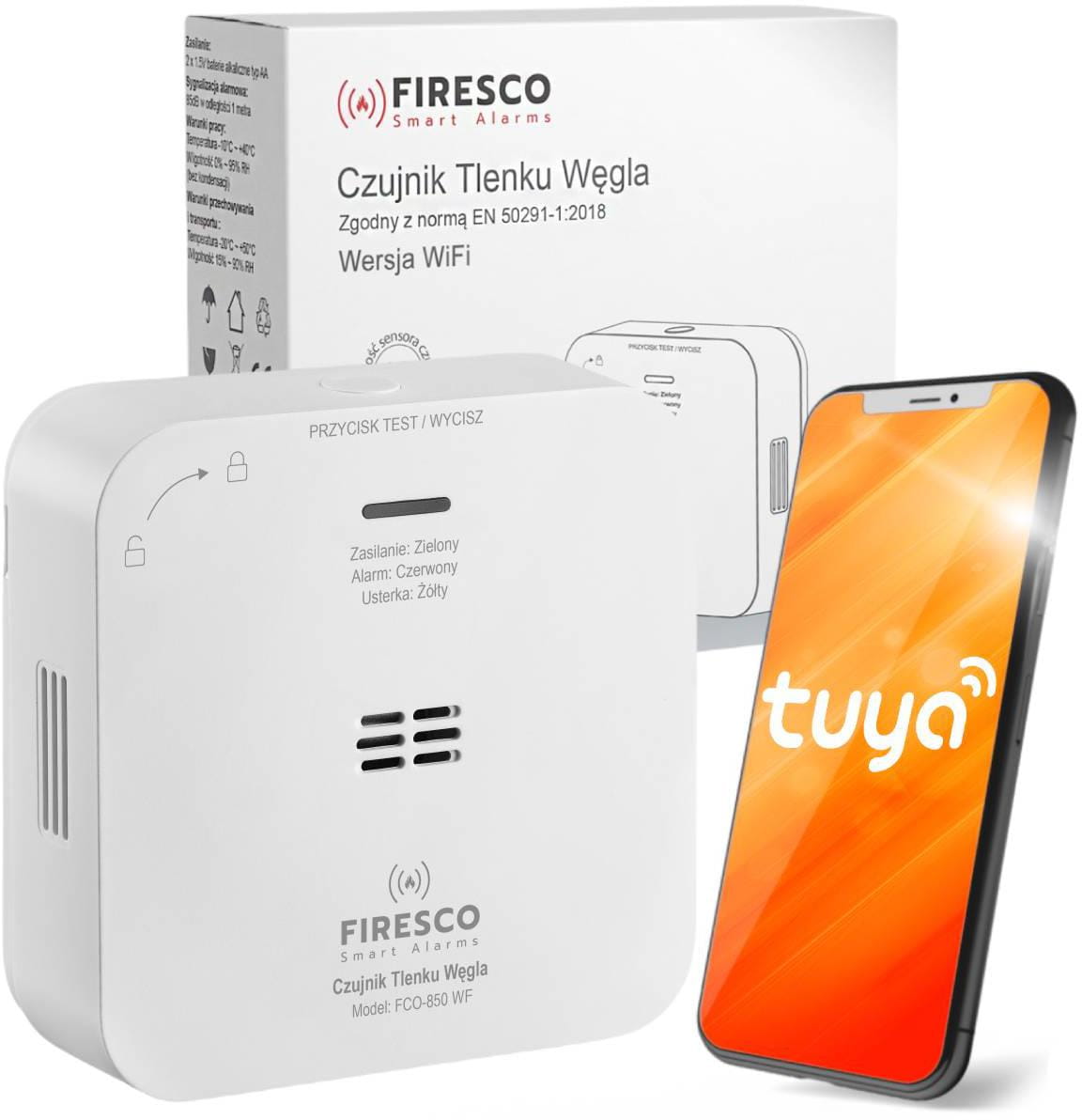 Czujnik czadu Firesco FCO-850 WF z WiFi aplikacja Tuya -1611667