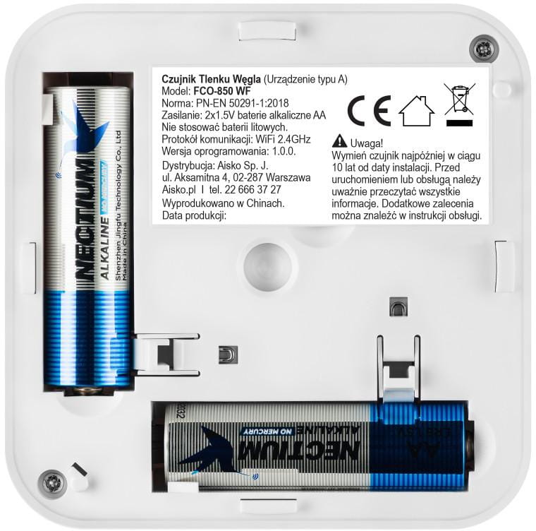 Czujnik czadu Firesco FCO-850 WF z WiFi aplikacja Tuya -1611668