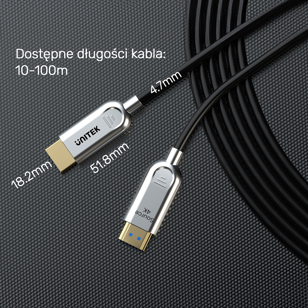 Unitek Kabel optyczny HDMI 2.0 AOC 4K 60Hz 30 m-1787230