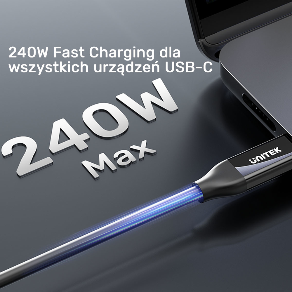 Unitek przewód USB-C 4.0 PD 100W 40 Gbps 8K 2 m-1807836
