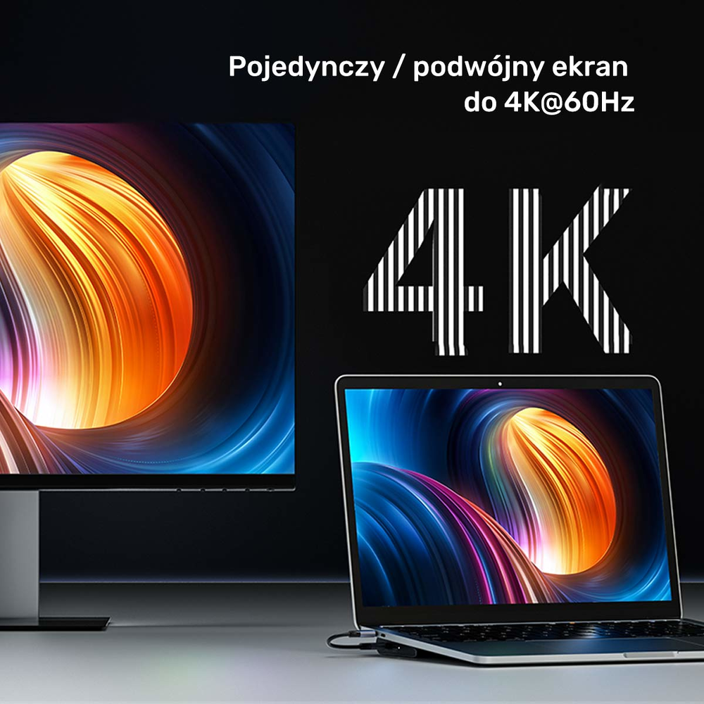 Unitek Stacja dokująca KVM z funkcją podstawki, potrójne wyjście 4K, USB-C, MST, HDMI 2.0-1808376