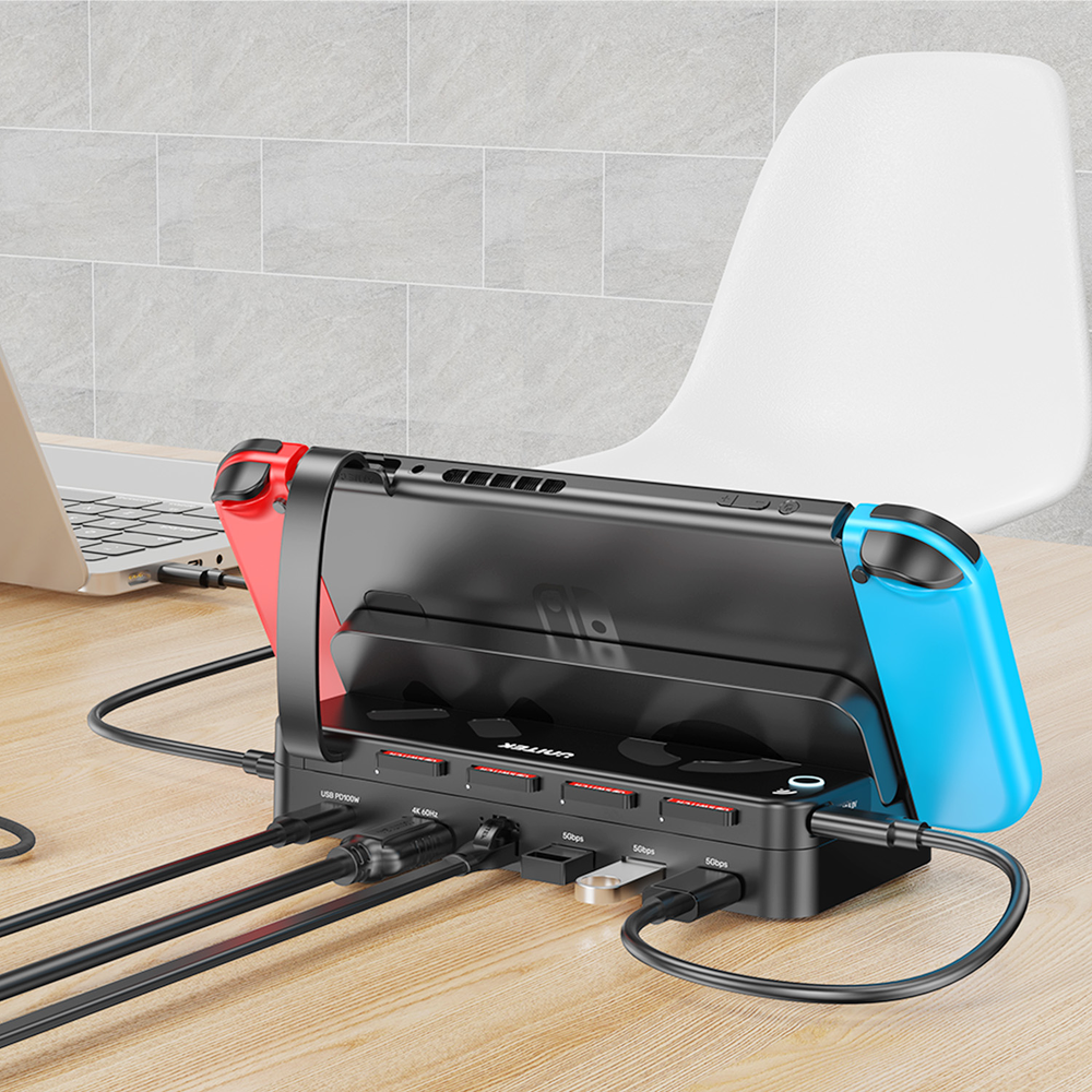 Unitek Stacja dokująca do Nintendo Switch, PD 100W, HDMI 4K, RJ-45, czytnik kart-1781748