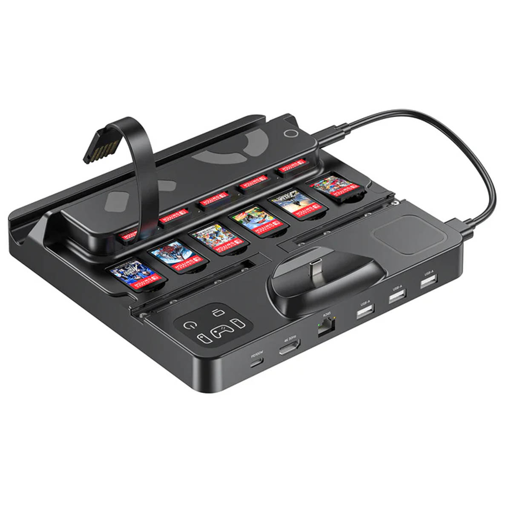 Unitek stacja ładująca Switch z przełącznikiem i czytnikiem kart do gier-1786026
