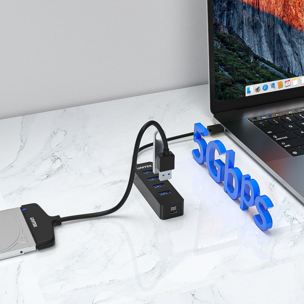 Unitek Hub USB-A, 4 porty USB 3.1, aktywny, 10 W-1278940