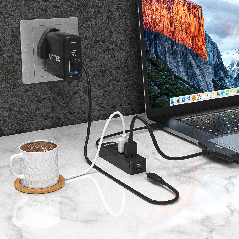 Unitek Hub USB-A, 4 porty USB 3.1, aktywny, 10 W-1635383