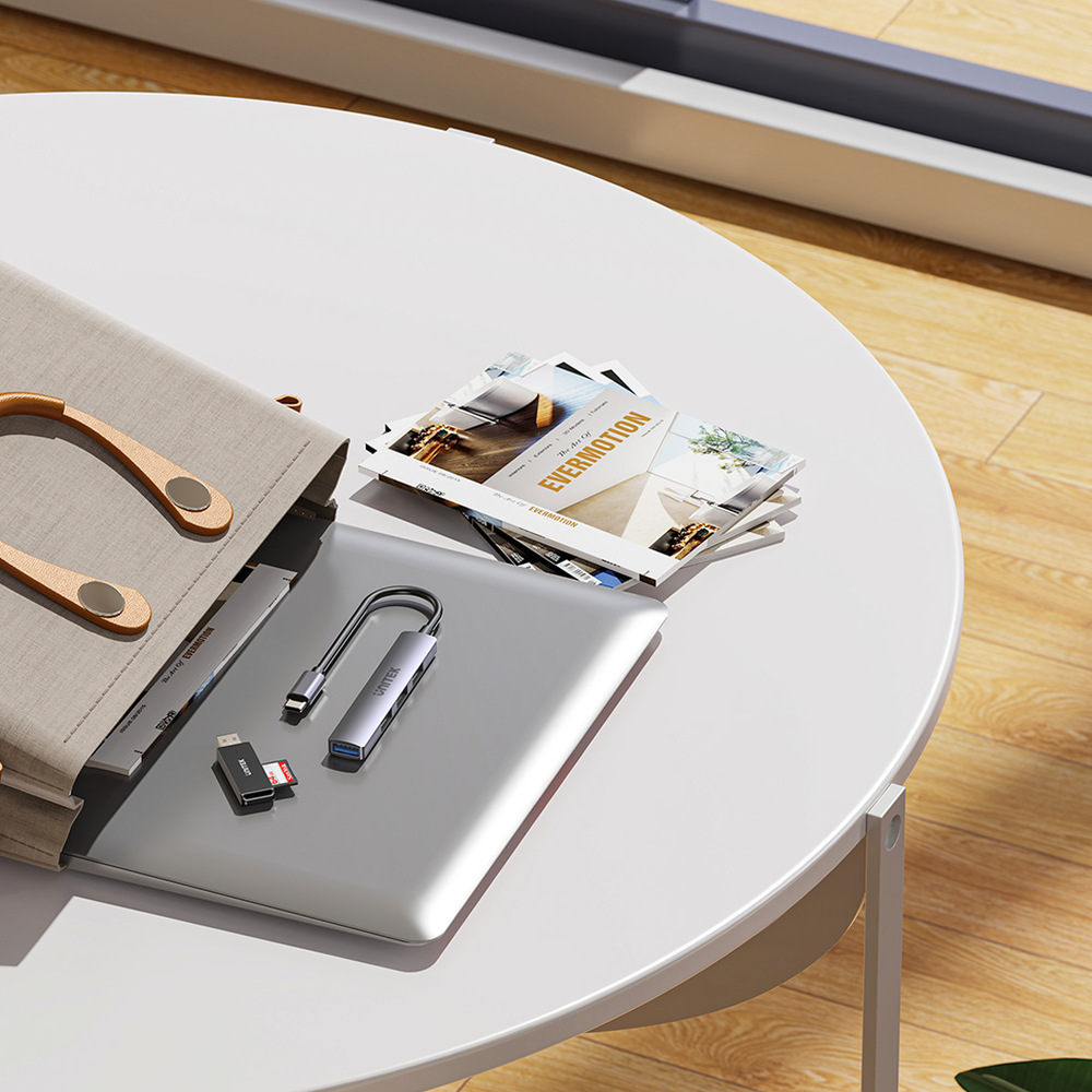 Unitek Hub USB-C 1*USB-A 5 Gbps, 3*USB-A 2.0 alu-1639585