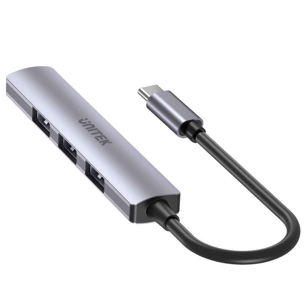Unitek Hub USB-C 1*USB-A 5 Gbps, 3*USB-A 2.0 alu-1639580