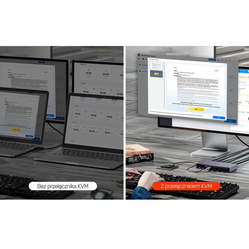 Unitek Przełącznik KVM 4K@60Hz USB 3.0 HDMI-1784896