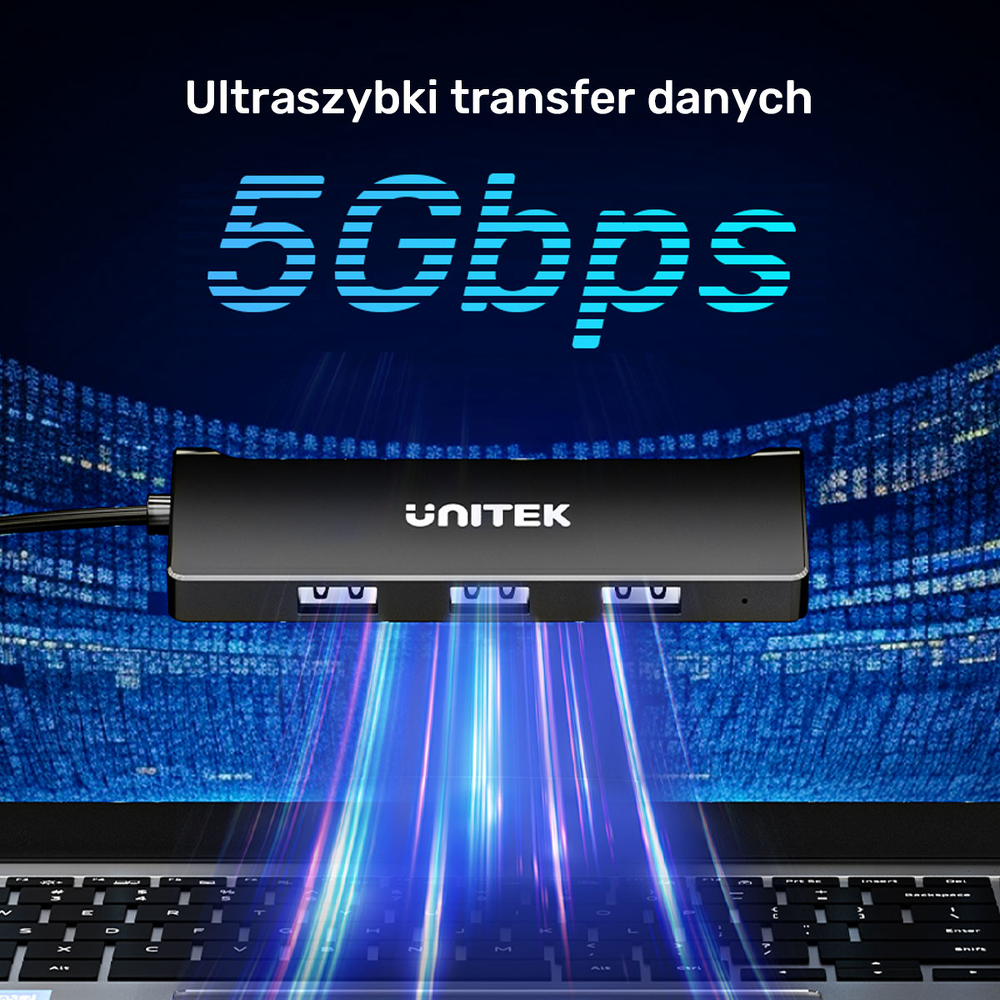 Unitek Hub USB-A 4 porty USB-A 5 Gbps-1787680