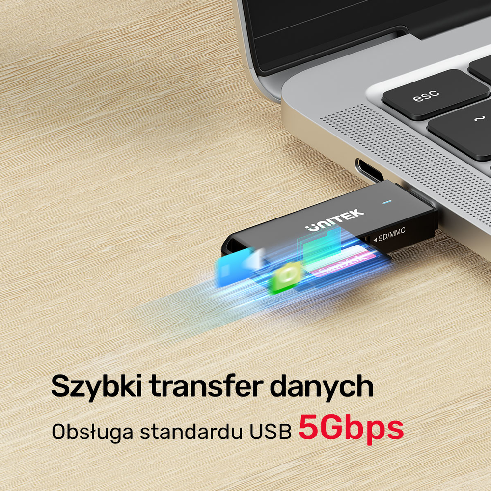 Unitek Czytnik kart SD i microSD USB-C-1638640