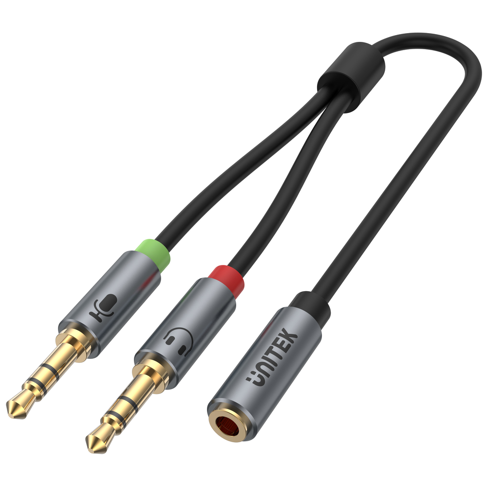 Unitek przewod miniJack 3,5mm (F) - 2x 3,5mm (M)-1630983