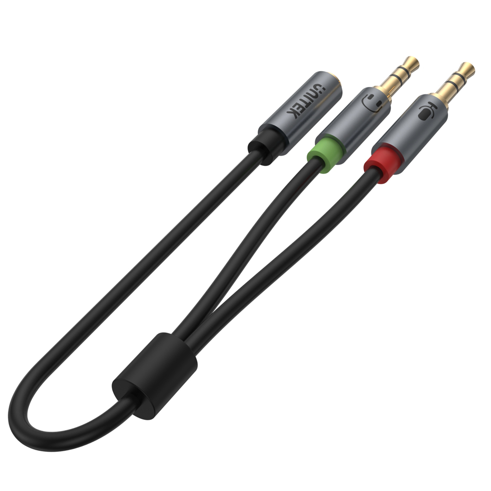 Unitek przewod miniJack 3,5mm (F) - 2x 3,5mm (M)-1654075