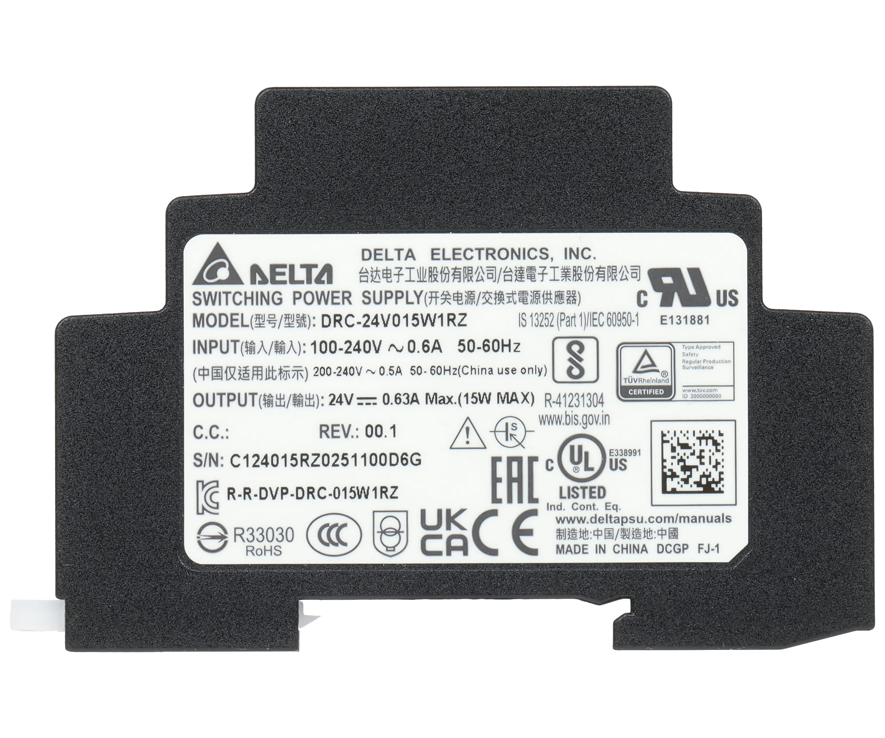 ZASILACZ IMPULSOWY DRC-24V015W1RZ Delta Electronics-1815116