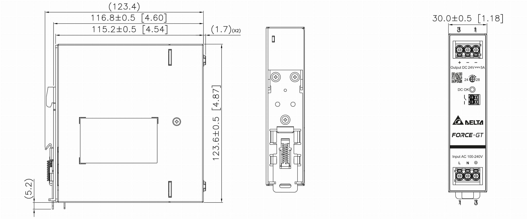 ZASILACZ IMPULSOWY DRF-24V120W1GBA FORCE-GT (1 FAZA) Delta Electronics-1820111