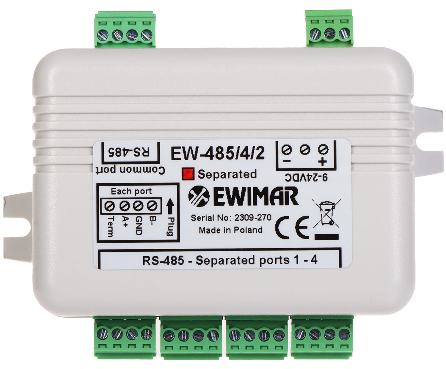 DYSTRYBUTOR MAGISTRALI RS-485 EW-485/4/2/SO Z SEPARACJĄ OPTYCZNĄ-1648644