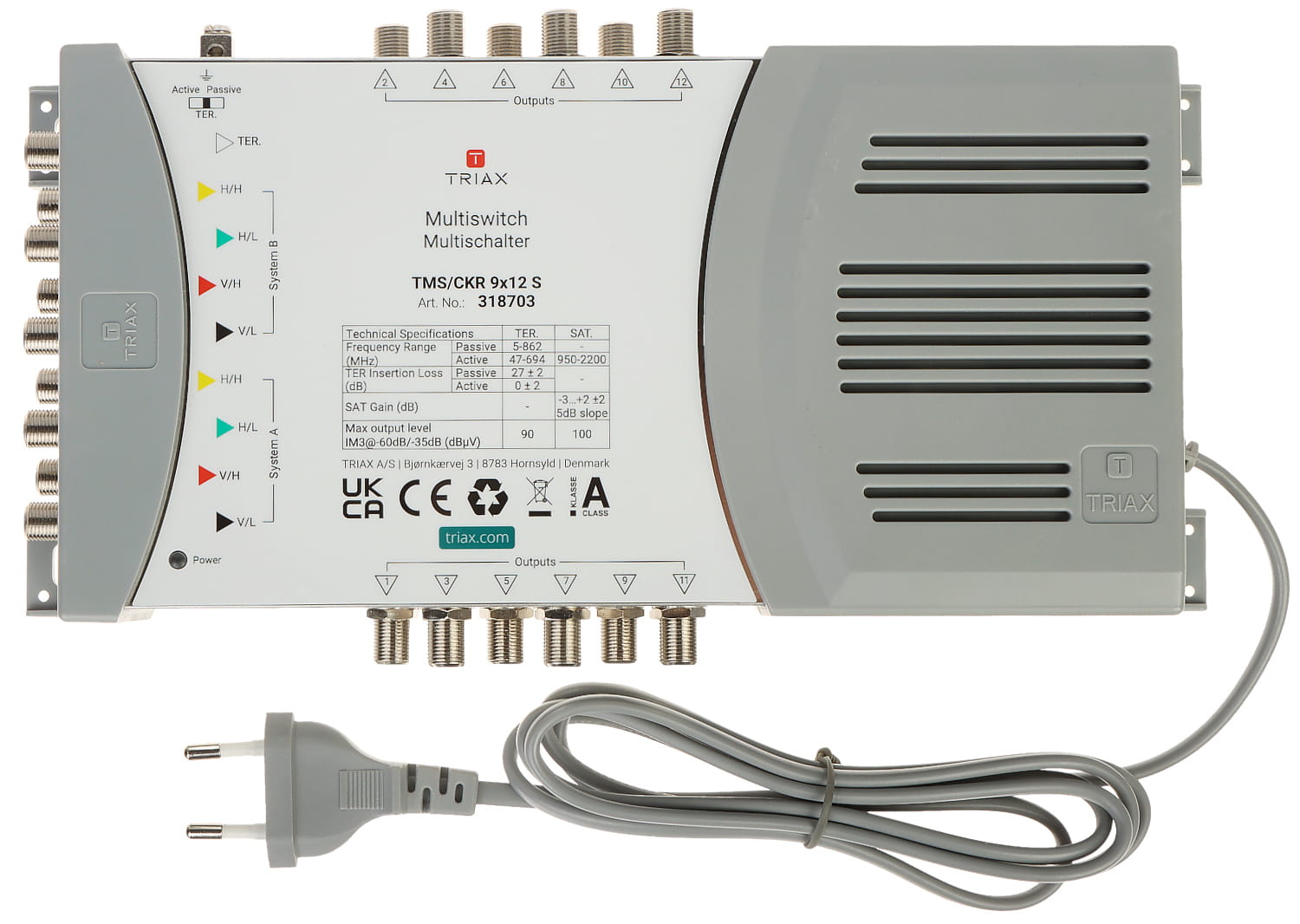 MULTISWITCH TMS-9/12S 9 WEJŚĆ / 12 WYJŚĆ TRIAX-1517516
