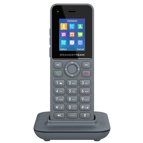 Grandstream DP725 – słuchawka DECT IP – widok z przodu z ładowarką.jpg