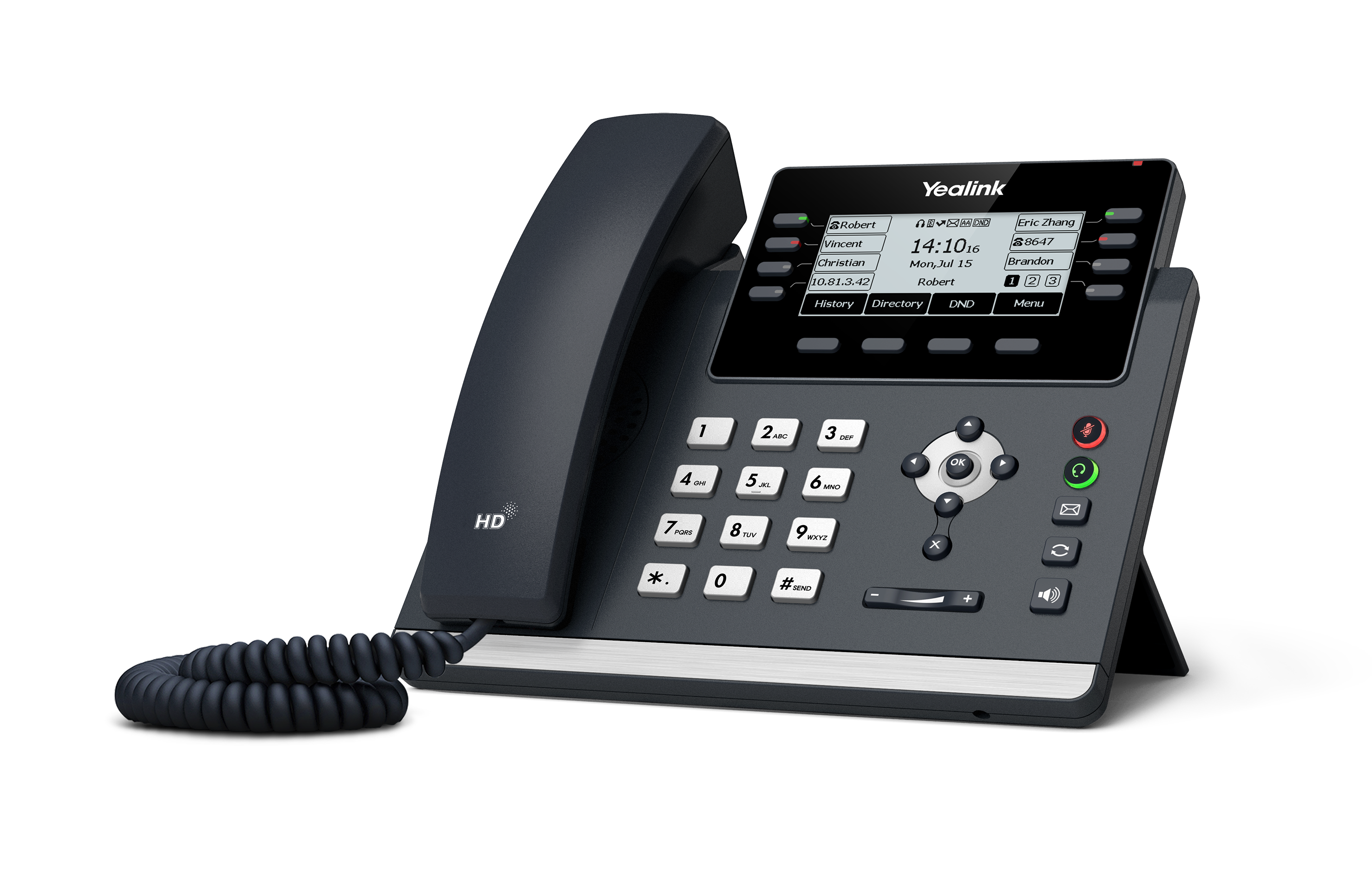 Yealink SIP-T43U – telefon IP – widok pod kątem.png