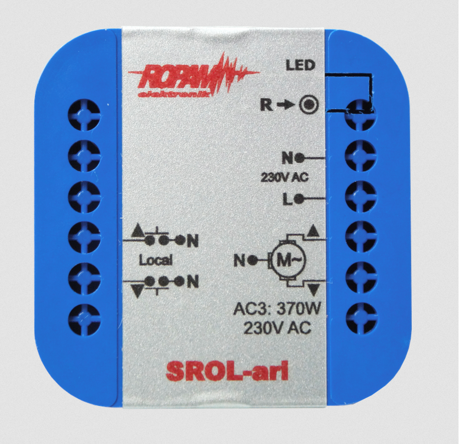 ROPAM SROL-ari bezprzewodowy, douszkowy sterownik rolety 230VAC, amperometryka, status rolety w apli-1842662