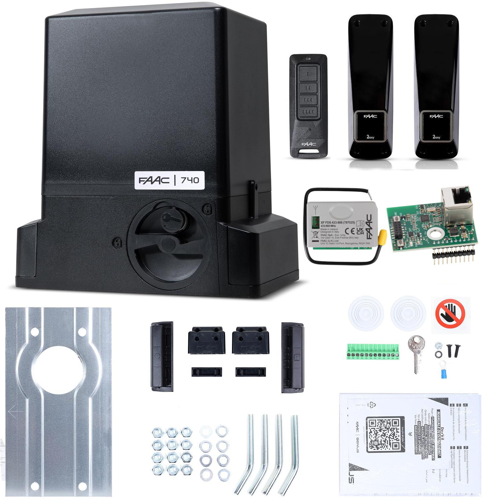 Zestaw Delta 2 SMART - FAAC 740 (Wi-Fi+LAN+BLE) do 500kg bram przesuwnych-1928288