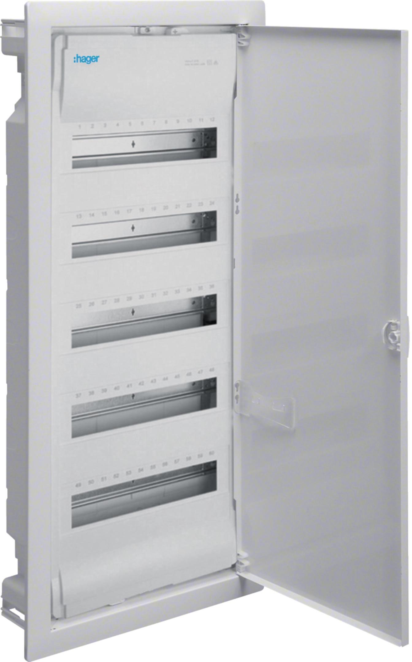 Rozdzielnica p/t z drzwiami metalowymi, 5 rzędów, 60 modułów, IP30, HAGER Volta VU60NC-1855793