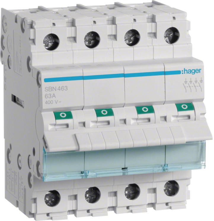 Modułowy rozłącznik izolacyjny 4P 63A 400VAC Hager SBN463-1925928