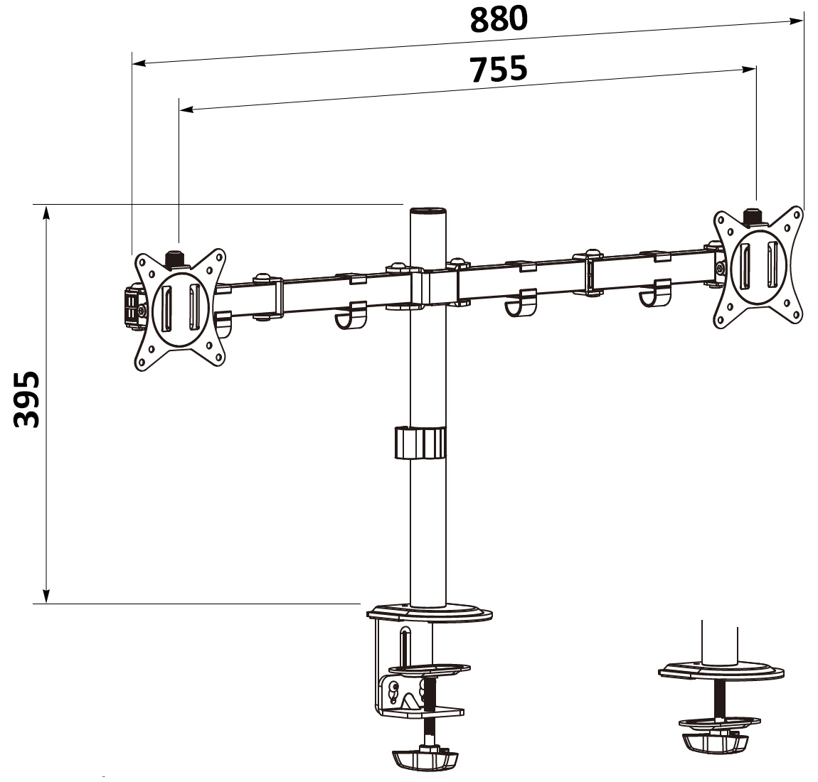 UCHWYT BIURKOWY MONITORÓW BRATECK-LDT66-C024 BRATECK-1688508