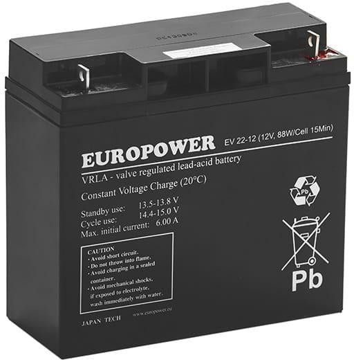 Akumulator AGM EUROPOWER serii EV 12V 20Ah/C10-1909070