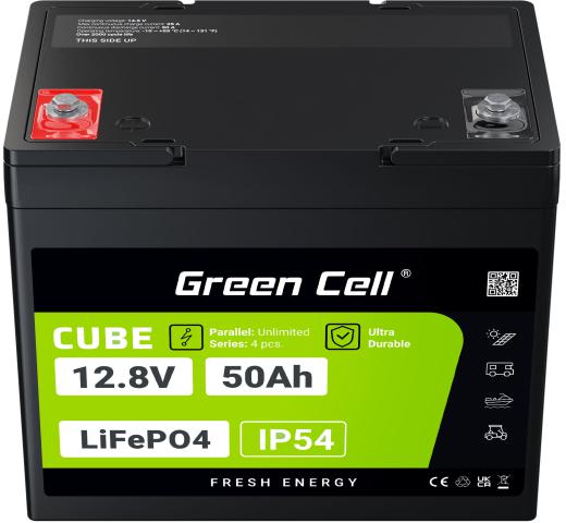 AKUMULATOR LITOWO-ŻELAZOWO-FOSFORANOWY LiFePO4 Green Cell Cube 12.8V 50Ah LFPGC12V50AH-1765521