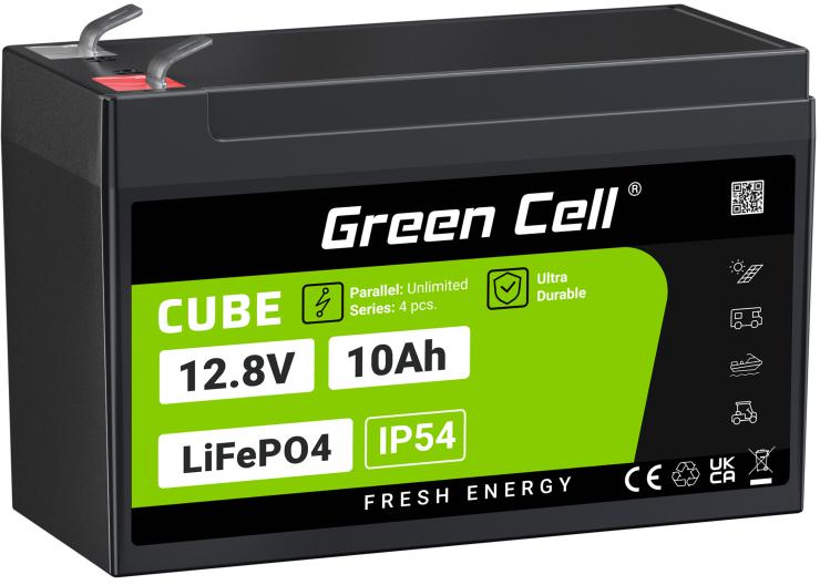 AKUMULATOR LITOWO-ŻELAZOWO-FOSFORANOWY LiFePO4 Green Cell Cube 12.8V 10Ah LFPGC12V10AH-1853600
