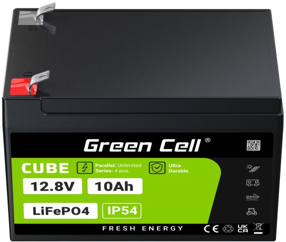 AKUMULATOR LITOWO-ŻELAZOWO-FOSFORANOWY LiFePO4 Green Cell Cube 12.8V 10Ah LFPGC12V10AH-1766015