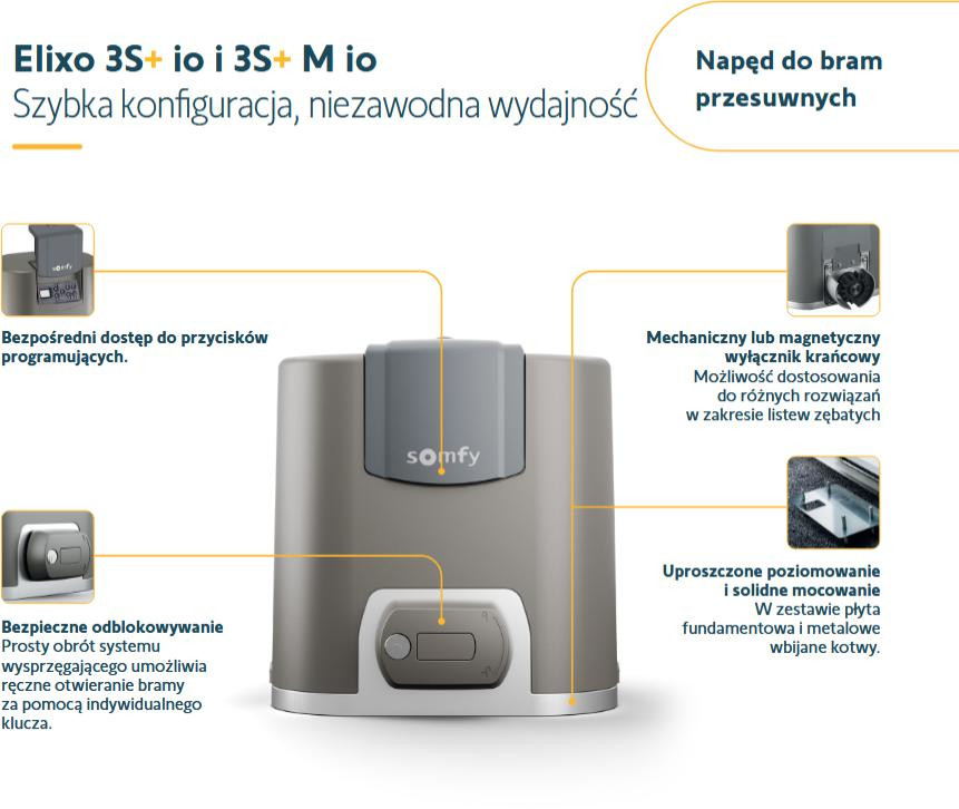 Zestaw Somfy Elixo 3S+ M IO Comfort Pack do 600kg bram przesuwnych-1951888
