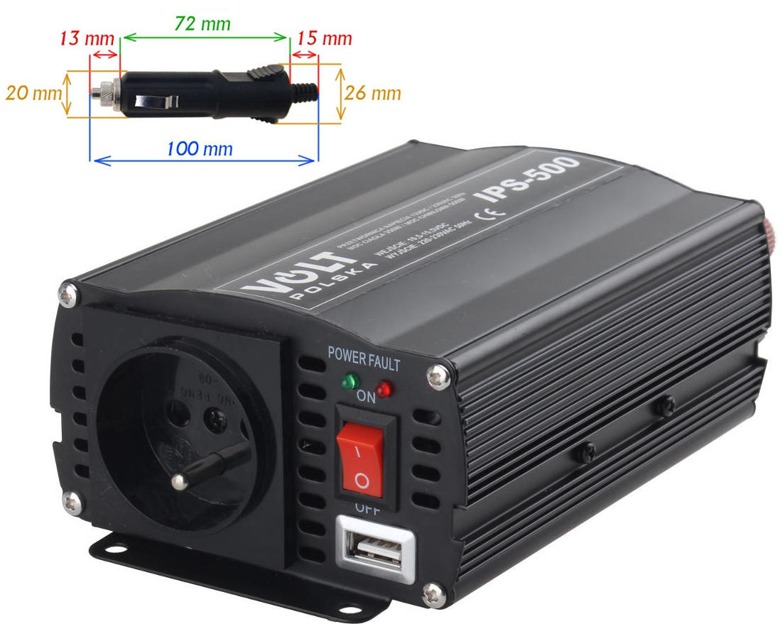 PRZETWORNICA VOLT POLSKA IPS-500 12V / 230V 350/500 W-1607576