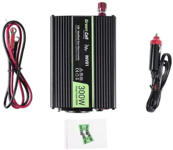 PRZETWORNICA NAPIĘCIA Green Cell 24V / 230V 300W/600W MODYFIKOWANA SINUSOIDA-1595453
