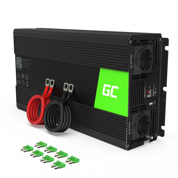 PRZETWORNICA NAPIĘCIA INWERTER Green Cell 24V / 230V 500W/1000W MODYFIKOWANA SINUSOIDA INV04DE-1901596