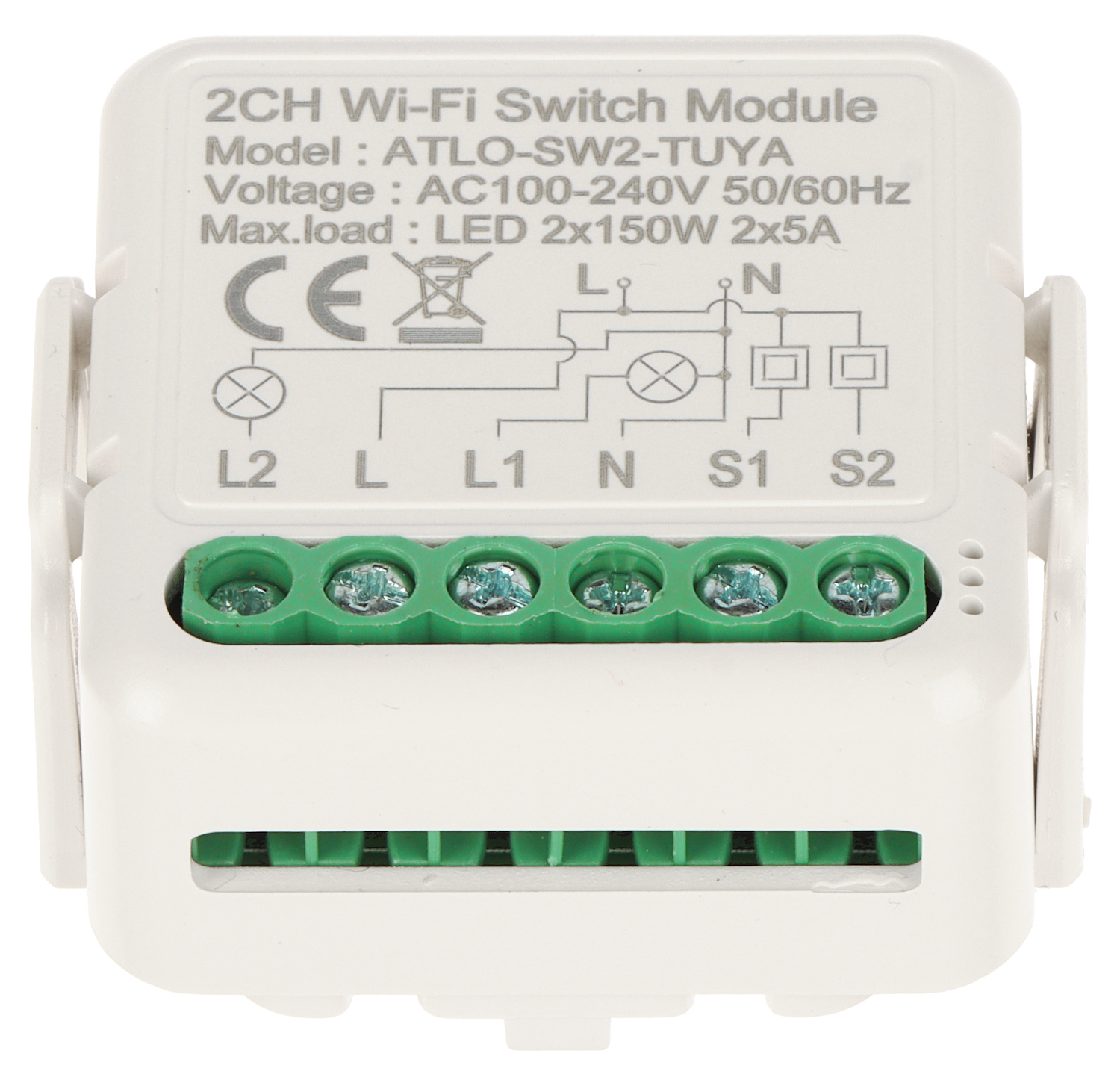 PODWÓJNY INTELIGENTNY STEROWNIK OŚWIETLENIA LED ATLO-SW2-TUYA Wi-Fi, Tuya Smart-1568785
