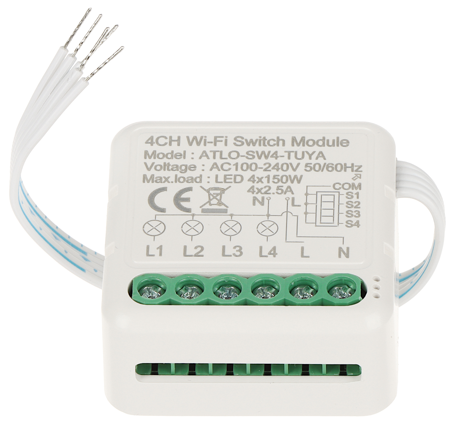 POCZWÓRNY INTELIGENTNY STEROWNIK OŚWIETLENIA LED ATLO-SW4-TUYA Wi-Fi, Tuya Smart-1568793