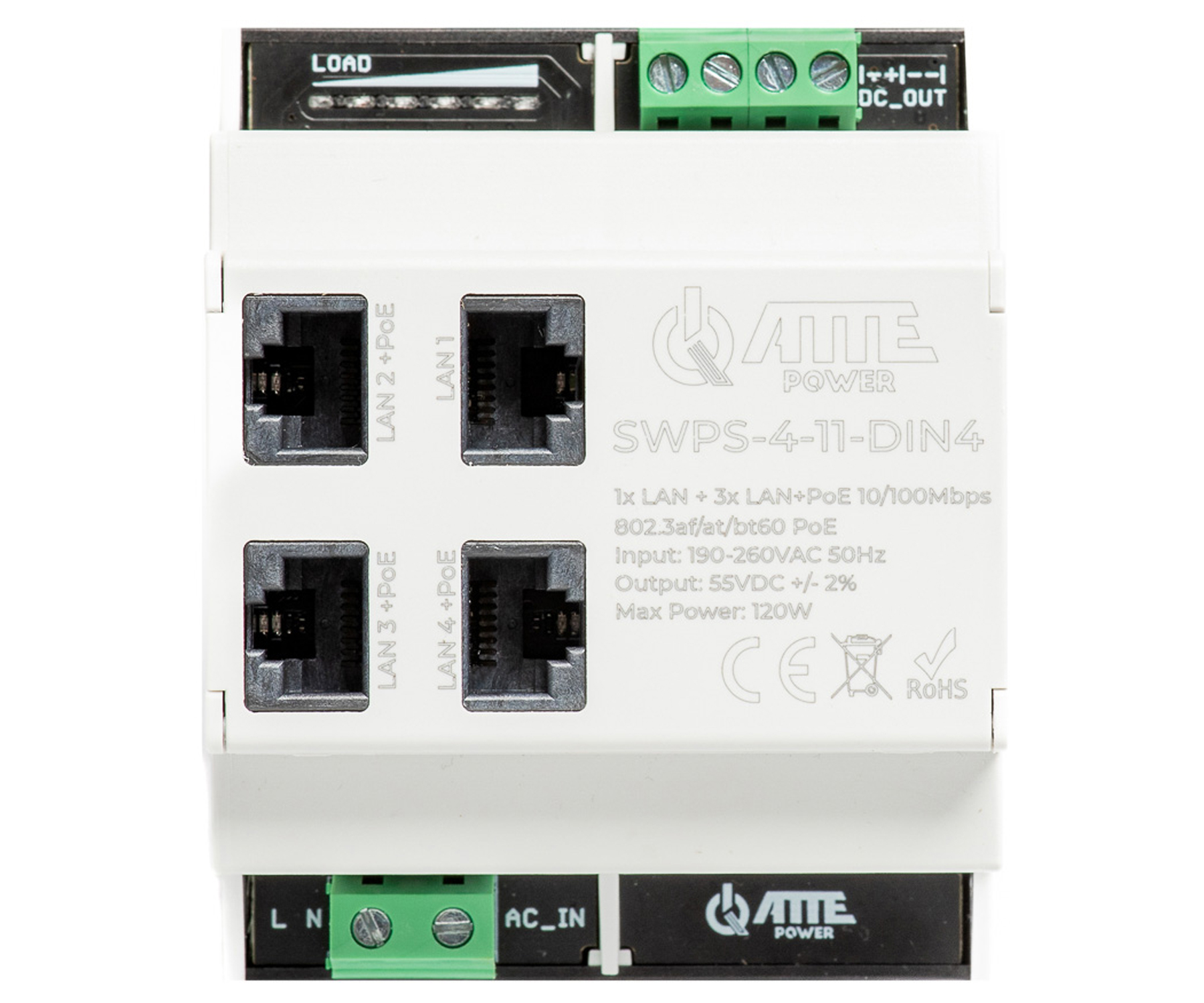 Switch POE SWPS-4-11-DIN4 3-PORTOWY + 1X UPLINK ATTE-1874247