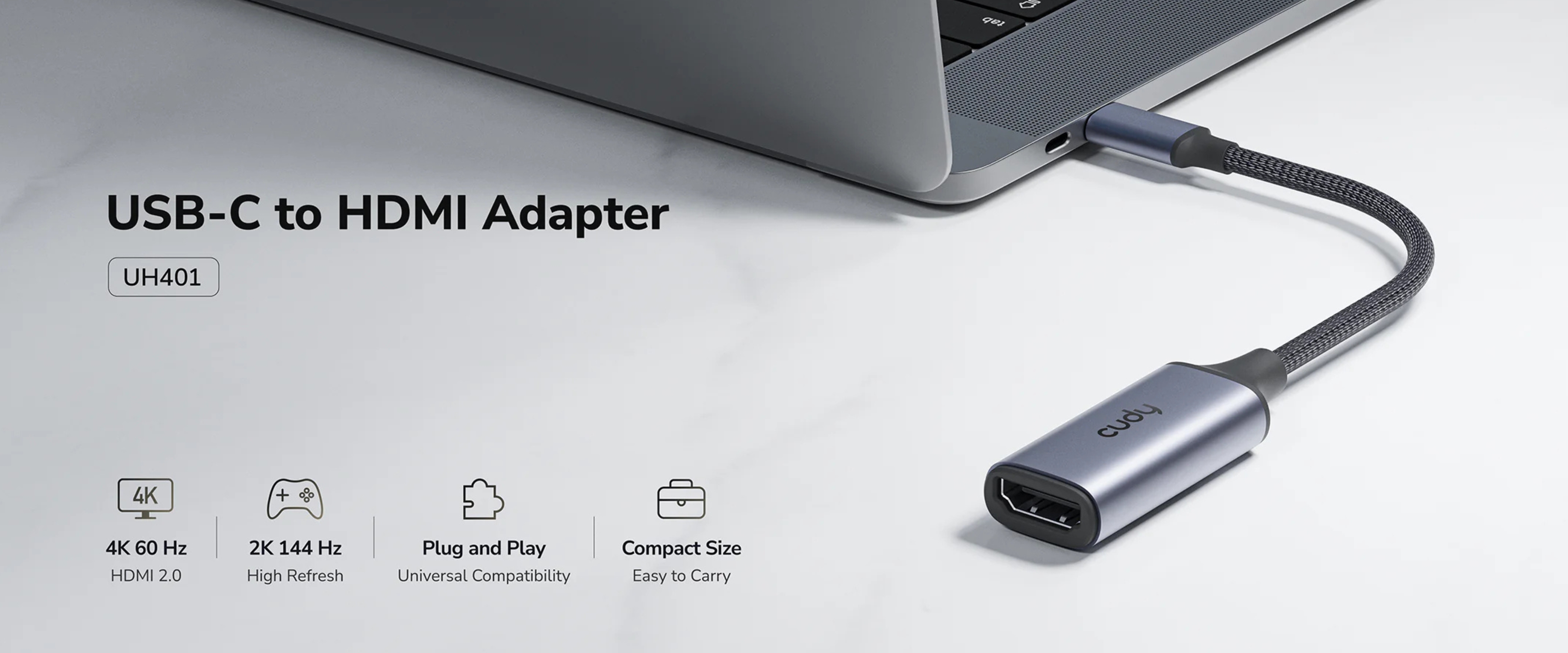ADAPTER UH401 WTYK USB-C / GNIAZDO HDMI CUDY-1937991